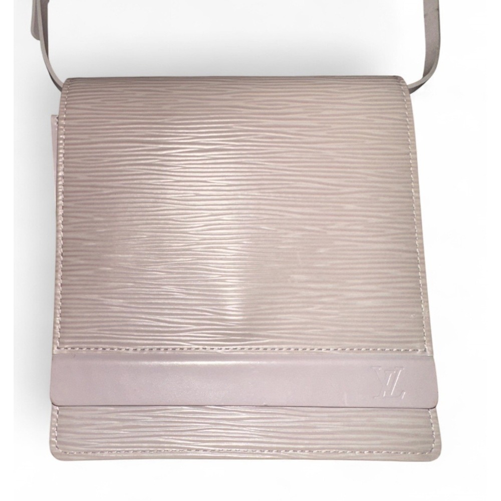 Vintage Louis Vuitton Biarritz Shoulder Bag Epi Leather Gray Violet‎ Small RARE - Picture 14 of 16
